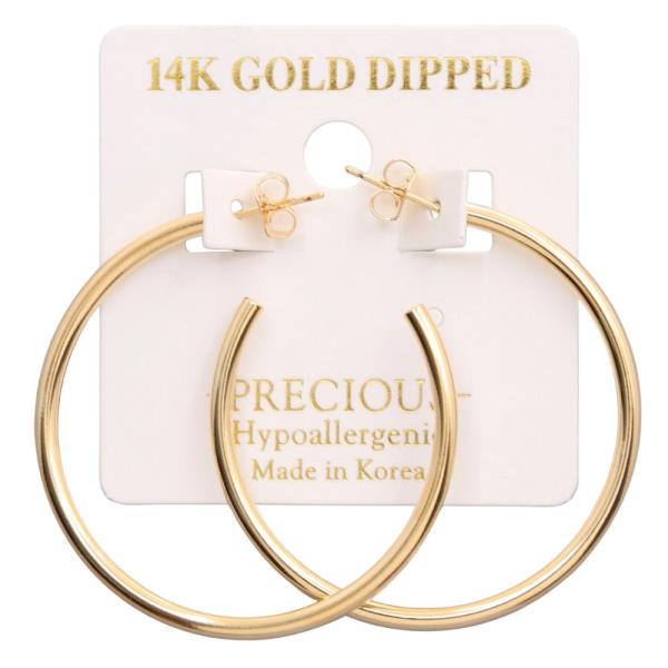 14K GOLD DIPPED OPEN HOOP EARRING