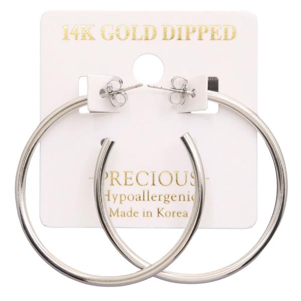 14K GOLD DIPPED OPEN HOOP EARRING