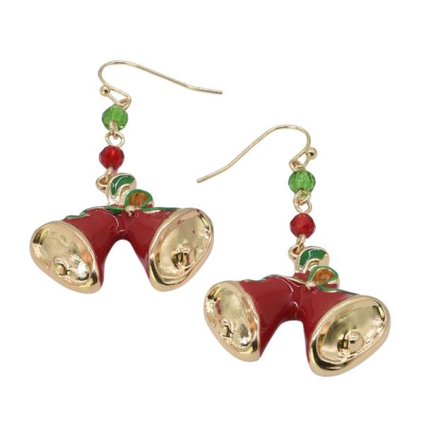 CHRISTMASS BELLS BEADED DANGLE EARRING