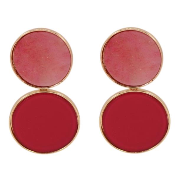 ACETATE DOUBLE CIRCLE LINK DANGLE EARRING