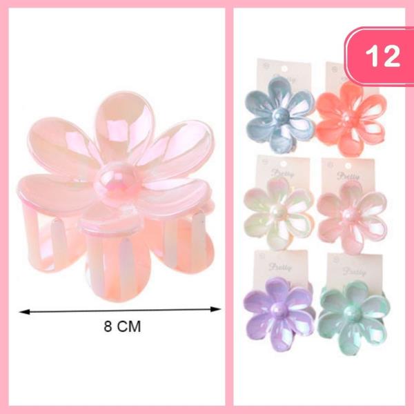 FLOWER HAIR CLAW CLIP (12 UNITS)