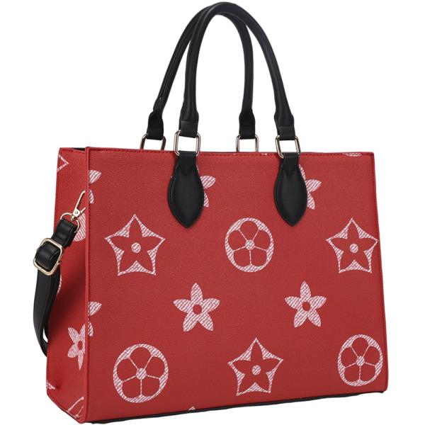 2IN1 DESIGN PRINT HANDLE SATCHEL W REMOVABLE INSIDE PIECE SET