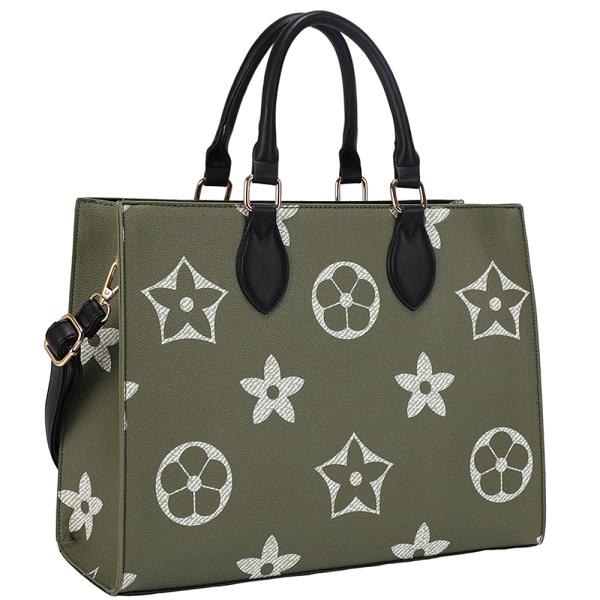 2IN1 DESIGN PRINT HANDLE SATCHEL W REMOVABLE INSIDE PIECE SET