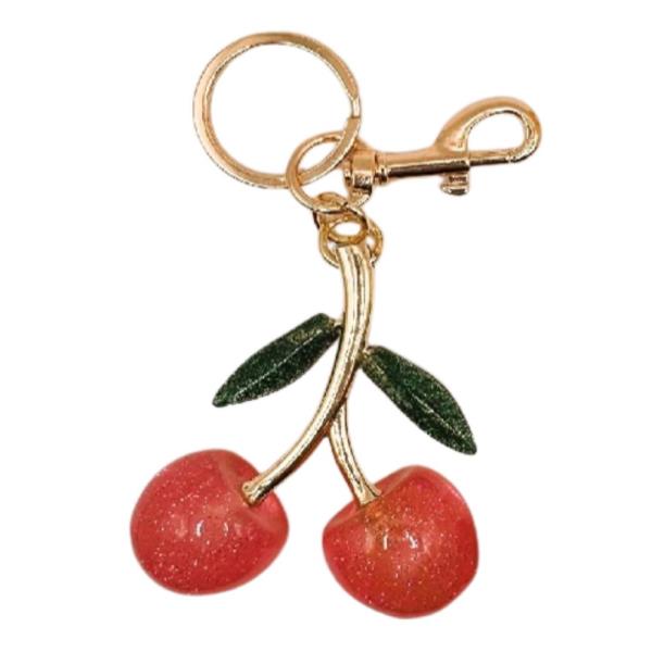 CHERRY BAG CHARM KEYCHAIN
