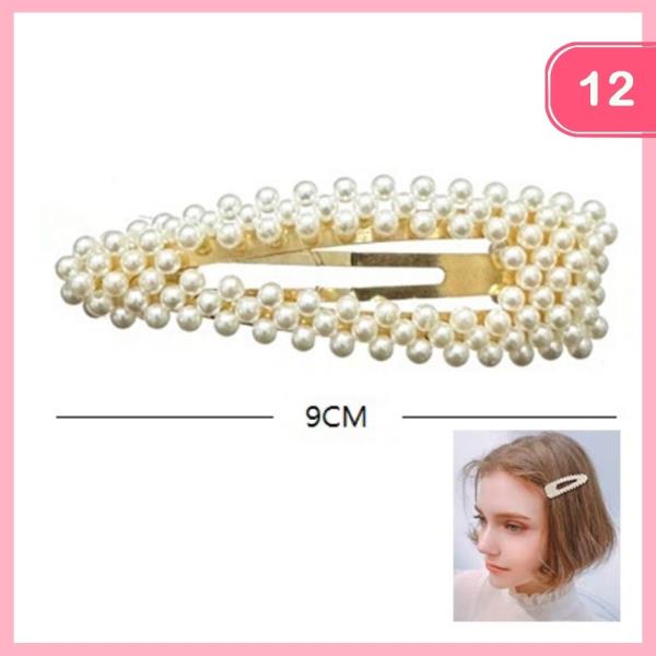 PEARL SNAP HAIR CLIP (12 UNITS)