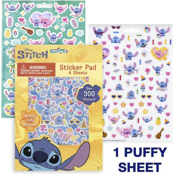 STITCH KAWAII STICKER BOOK WITH PUFFY STICKERS 4 SHEET