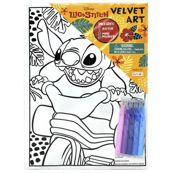 LILO AND STITCH MEDIUM VELVET ART POSTER W MARKERS