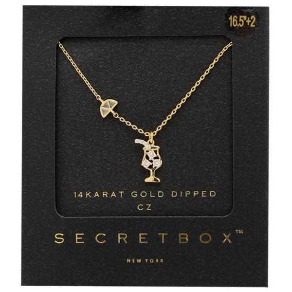 SECRET BOX DAINTY DRINK CHARM GOLD DIPPED NECKLACE