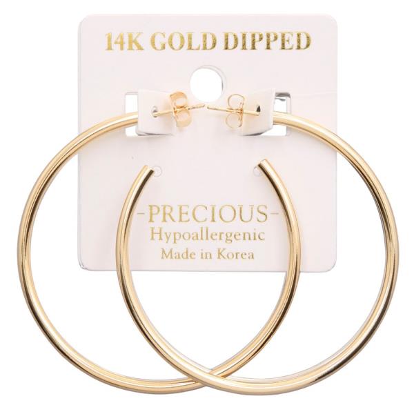 14K GOLD DIPPED OPEN HOOP EARRING