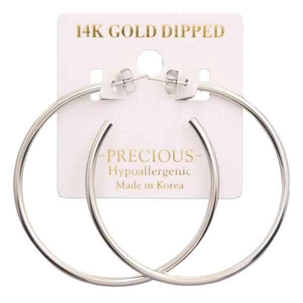 14K GOLD DIPPED OPEN HOOP EARRING
