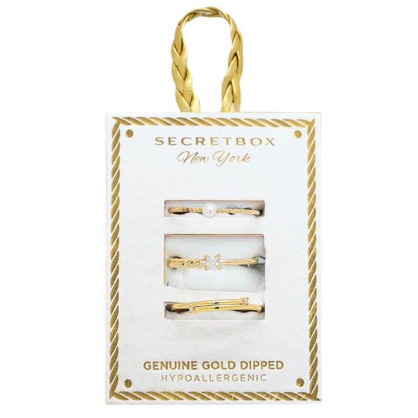 SECRET BOX ASSORTED GENUINE GOLD DIPPED RING SET