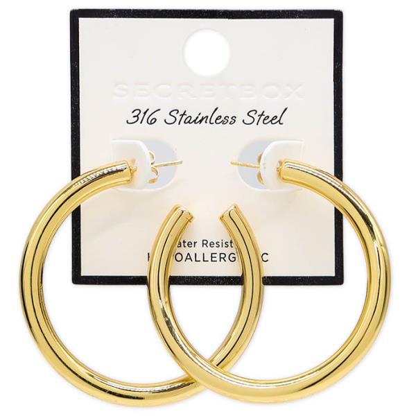 OPEN HOOP STAINLESS STEEL EARRING