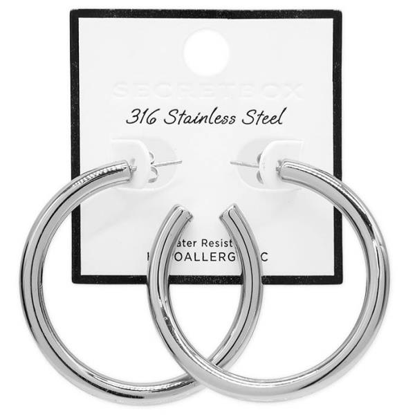 OPEN HOOP STAINLESS STEEL EARRING