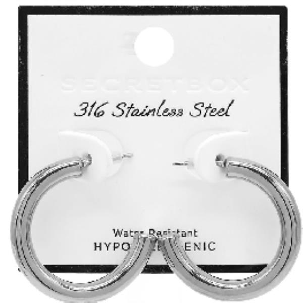 OPEN HOOP STAINLESS STEEL WATER RESISTANT EARRING