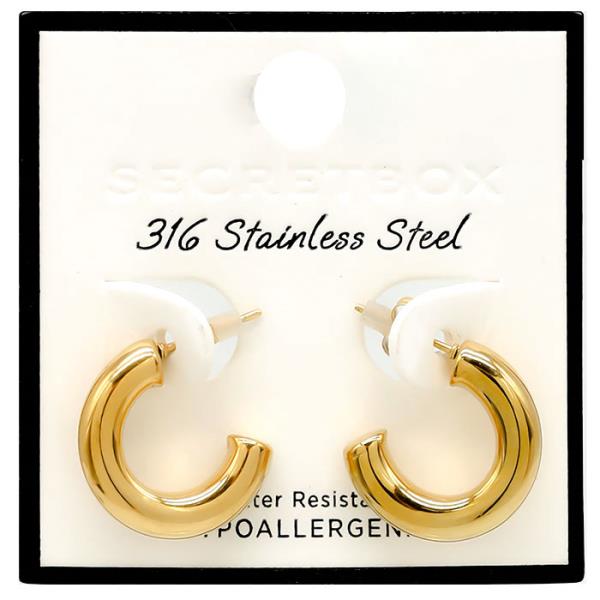 OPEN HOOP STAINLESS STEEL EARRING