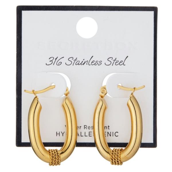 OVAL STAINLESS STEEL EARRING
