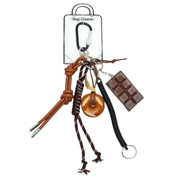 CHOCOLATE BAR ROPE BAG CHARM KEYCHAIN