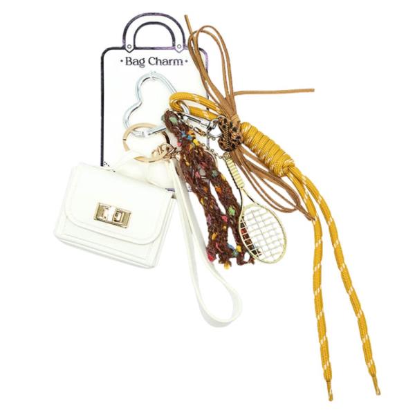 PURSE TENNIS RACKET ROPE BAG CHARM KEYCHAIN