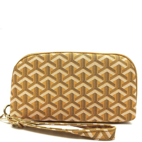 FAUX LEATHER GEOMETRIC PATTERN WRISTLET WALLET