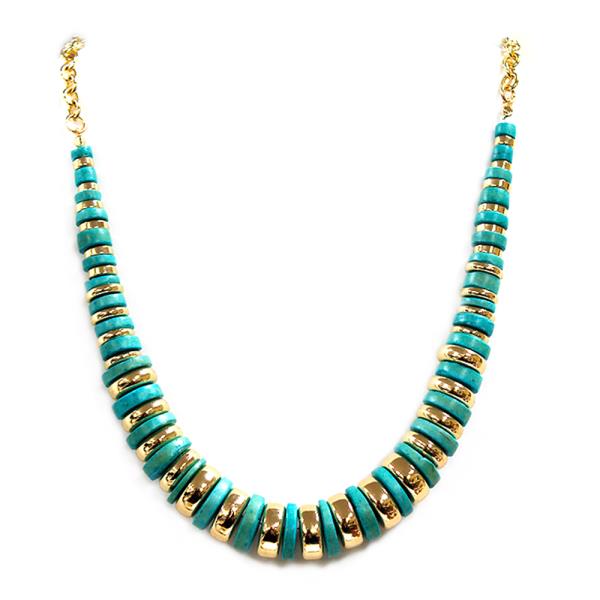 BEADED DISC NECKLACE