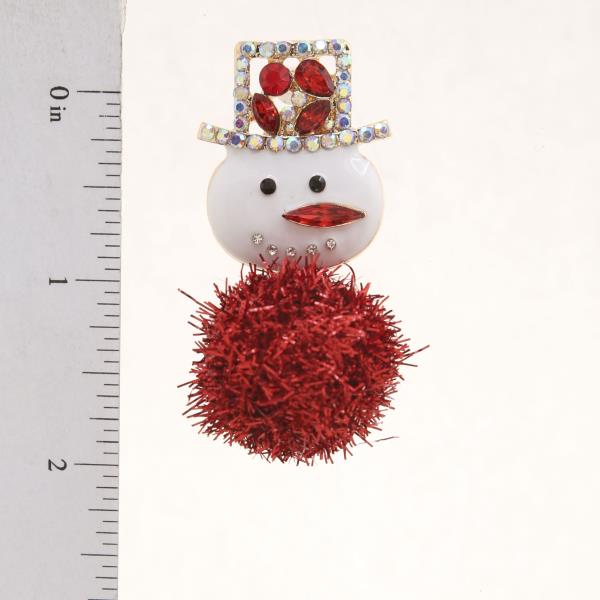 SNOWMAN RHINESTONE CHRISTMAS DANGLE EARRING
