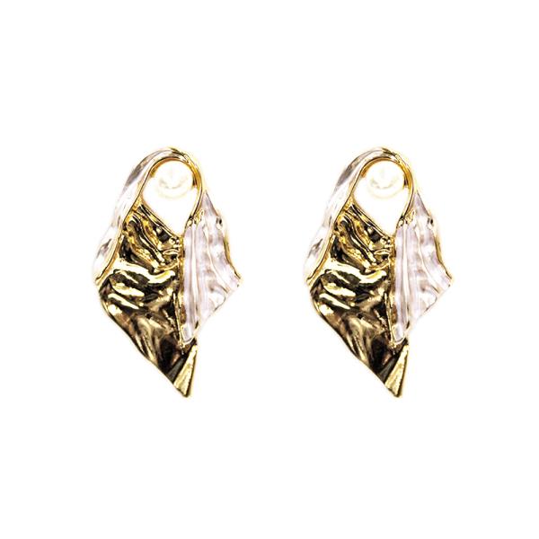 PEARL TWO TONE METAL EARRING