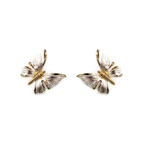 TWO TONE BUTTERFLY SHAPE EARRING