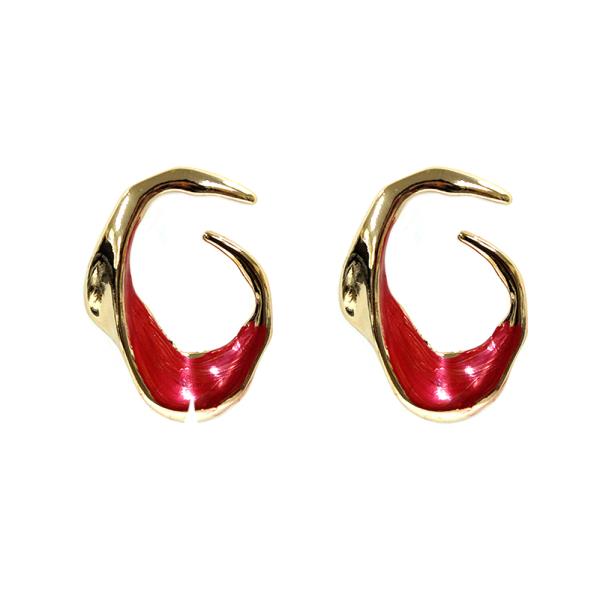 TEXTURED METAL HOOP EARRING