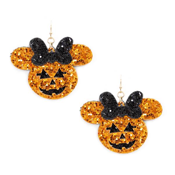 HALLOWEEN GLITTER DANGLE EARRING
