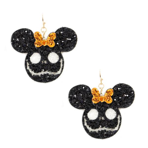 HALLOWEEN GLITTER DANGLE EARRING