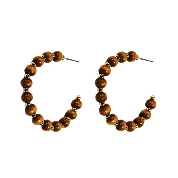 BALL BEAD OPEN HOOP EARRING