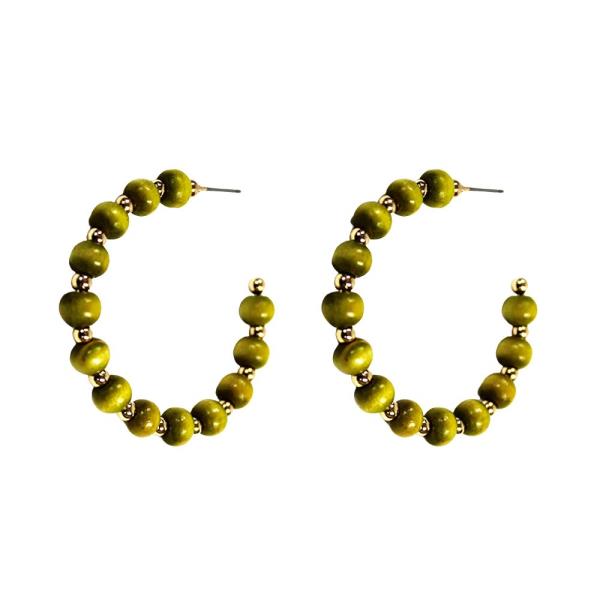 BALL BEAD OPEN HOOP EARRING