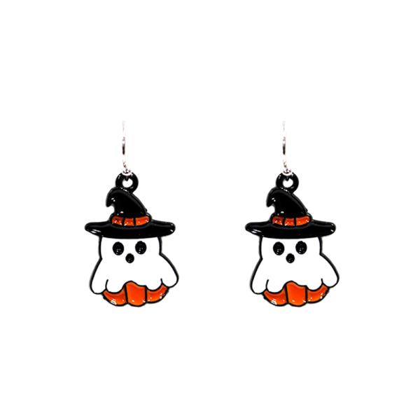 COLOR METAL GHOST HALLOWEEN EARRING
