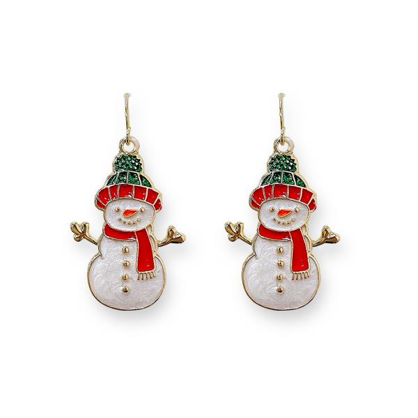 CHRISTMAS SNOWMAN HOOK EARRING