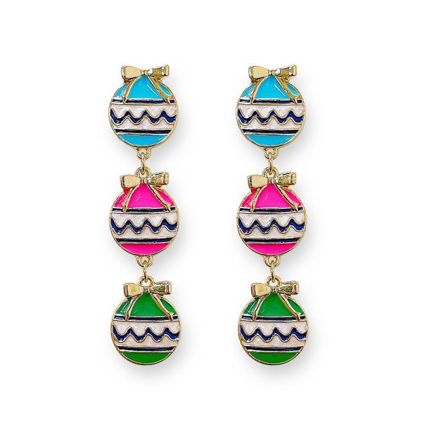 CHRISTMAS ORNAMENT TIERED EARRING