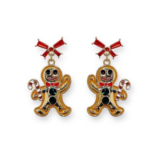 CHRISTMAS GINGER MAN DANGLE EARRING