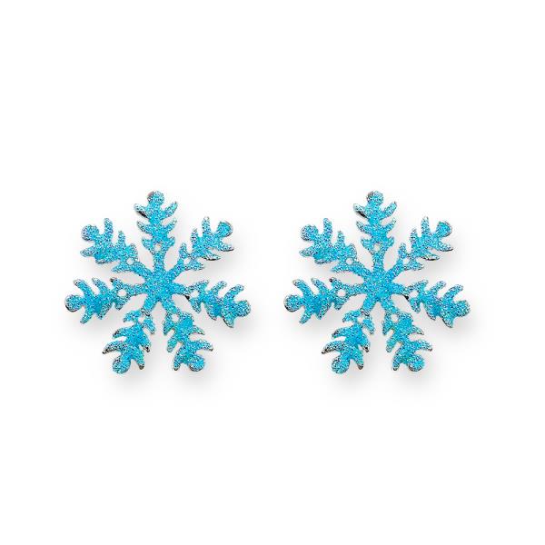 CHRISTMAS  ENAMEL SNOWFLAKE POST EARRING