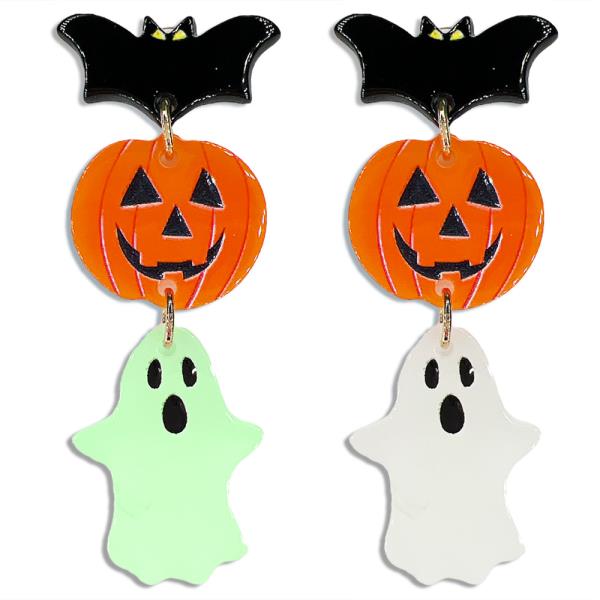 GLOW ACETATE HALLOWEEN TIERED MIXED EARRING