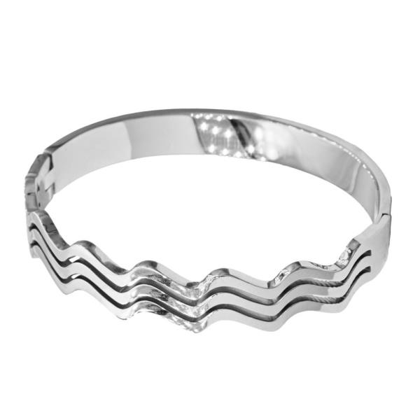 WAVY PATTERN METAL BANGLE BRACELET