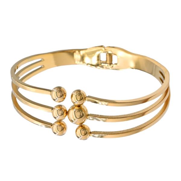 TRIPLE BEAD METAL CUFF BRACELET