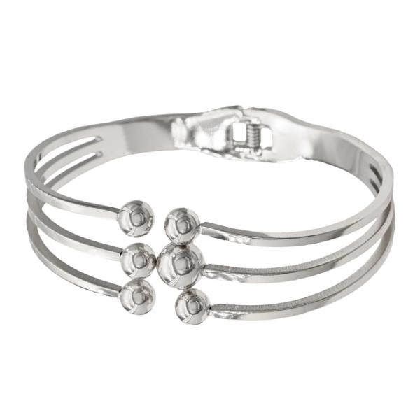 TRIPLE BEAD METAL CUFF BRACELET