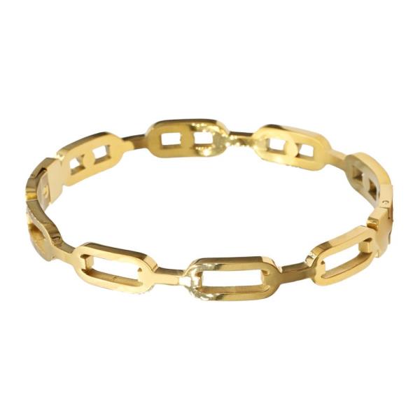 OVAL LINK METAL BANGLE BRACELET