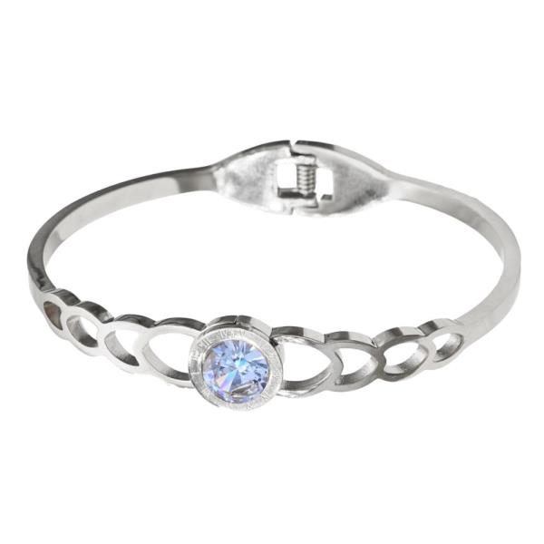 CRYSTAL CIRCLE LINK BANGLE BRACELET