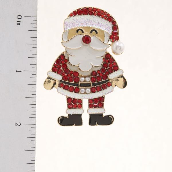 RHINESTONE GLITTER CHRISTMAS SANTA CLAUS EARRING