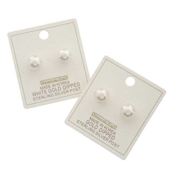SWAROVSKI PEARL BEAD GOLD DIPPED EARRING
