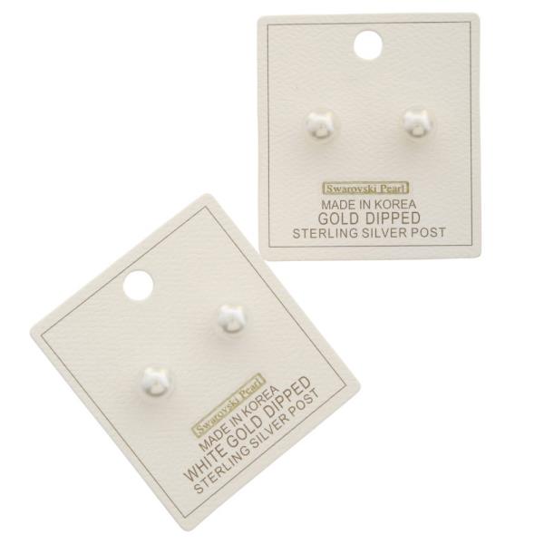 SWAROVSKI PEARL BEAD GOLD DIPPED EARRING