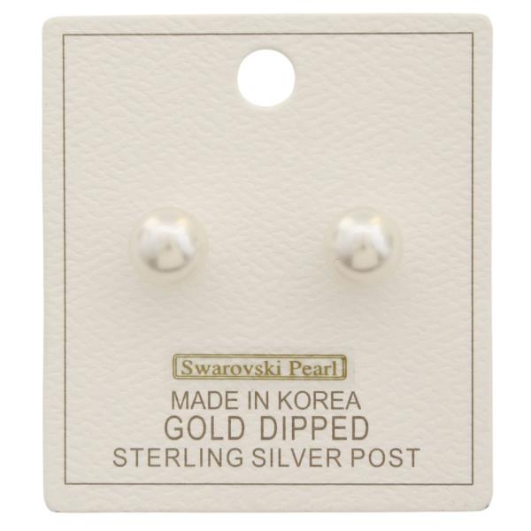 SWAROVSKI PEARL BEAD GOLD DIPPED EARRING