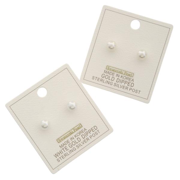 SWAROVSKI PEARL BEAD GOLD DIPPED EARRING