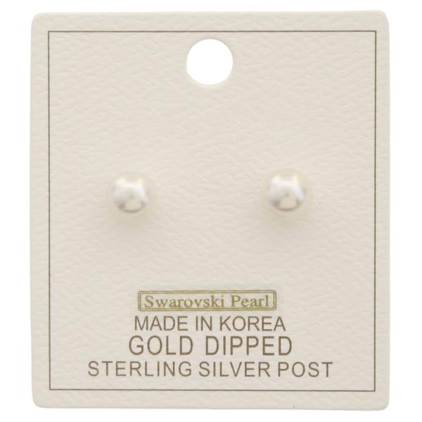 SWAROVSKI PEARL BEAD GOLD DIPPED EARRING