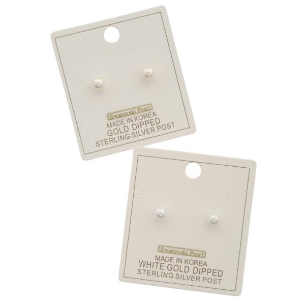 SWAROVSKI PEARL BEAD GOLD DIPPED EARRING
